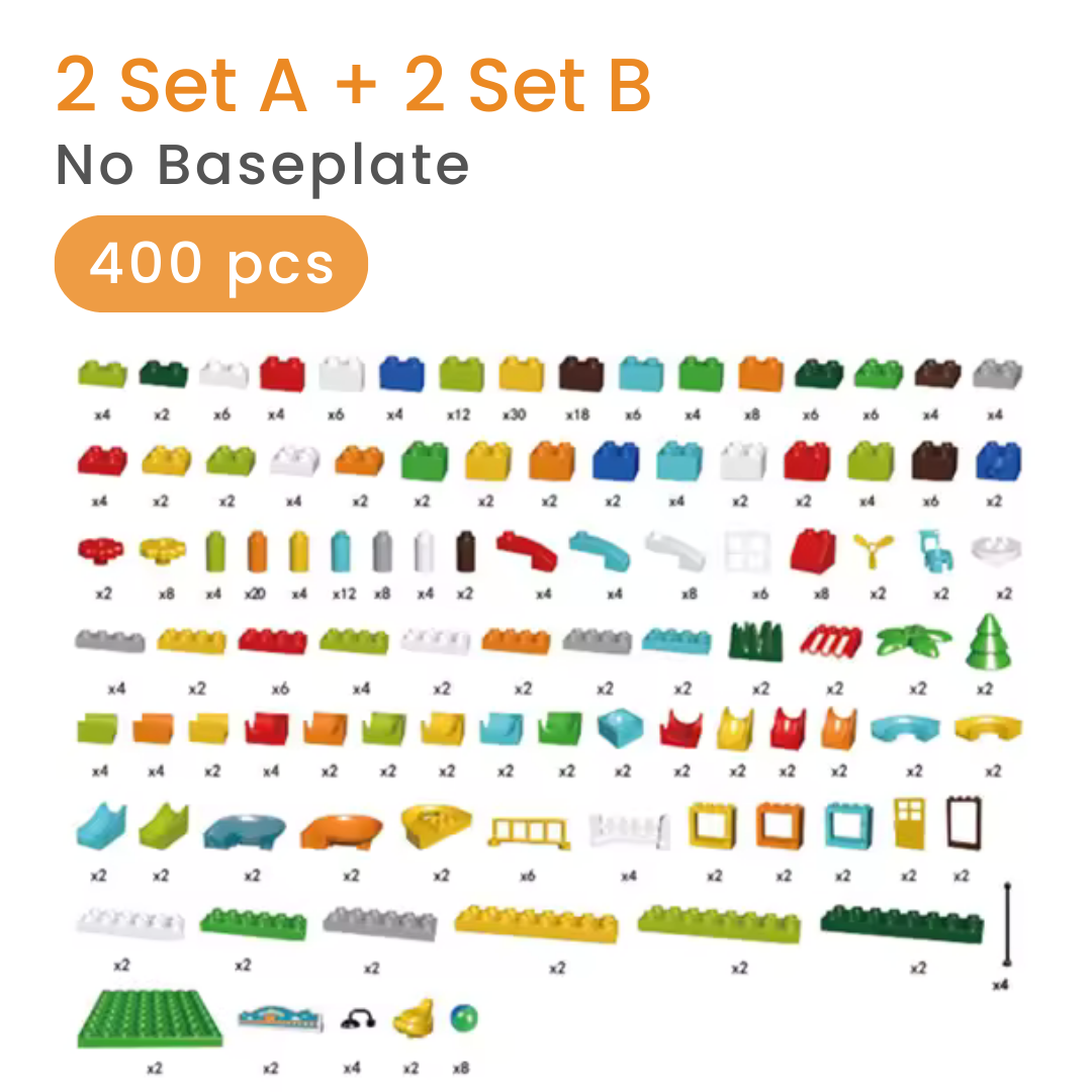 Marble Run Toy Set for Kids - Duplo-Compatible Blocks - Best STEM Toys 2AB