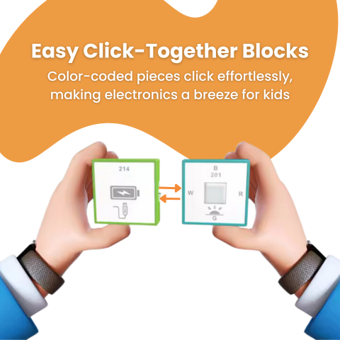 Click'n'Create ElectroBlocks Duplo-Compatible Electronic Kits for Kids Click Demonstration