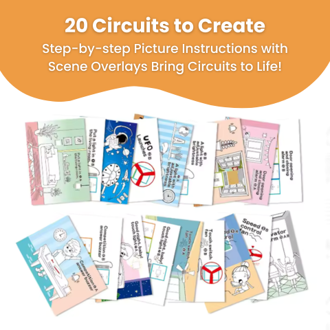 Click'n'Create ElectroBlocks Duplo-Compatible Electronic Kits for Kids 20 Circuits