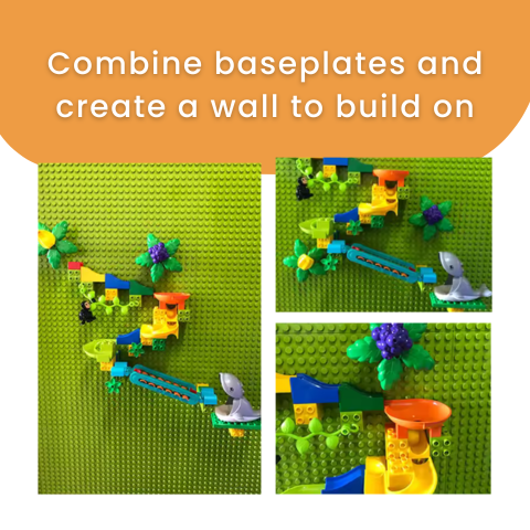 Duplo-Compatible Baseplates for Marble Run Toy, Set & Ball Runs Add-On Vertical