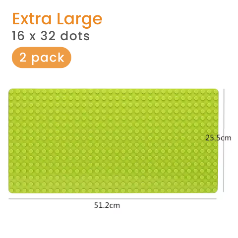 Duplo-Compatible Baseplates for Marble Run Toy, Set & Ball Runs Add-On Extra Large 2 Pack