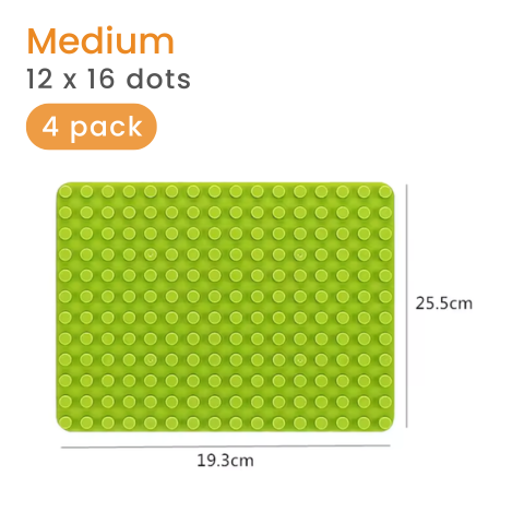 Duplo-Compatible Baseplates for Marble Run Toy, Set & Ball Runs Add-On Medium 4 Pack