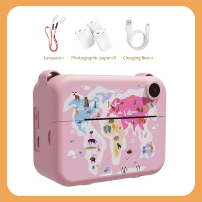 Kids Camera – Instant Print Photo, Recording & Music Player | STEM Toy Flamingo