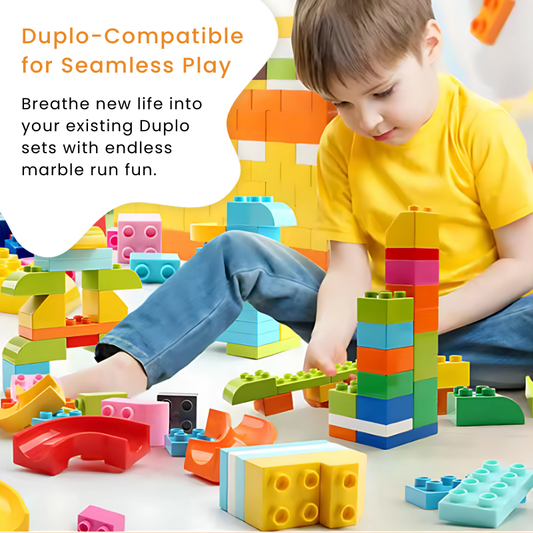 Marble Run Toy Set for Kids - Duplo-Compatible Blocks Duplo-compatible