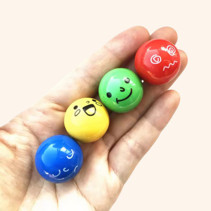 Face Rolling Balls - Duplo-Compatible Marble Run Add-On Toy & Game Set Hand