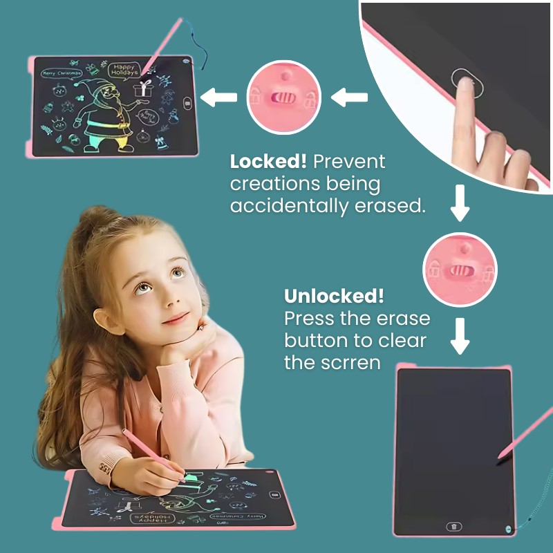 Kids Tablet LCD Drawing Screen – Sketch & Play Drawing Tablet for Kids Lock