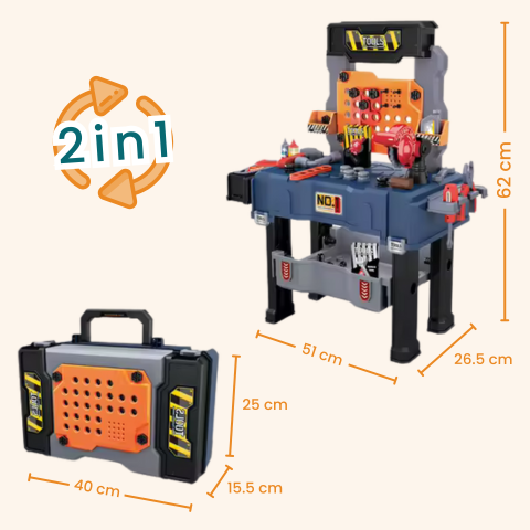 Kids Tool Bench: Realistic Toddler Tool Set & Transformable Kids Bench Blue 2