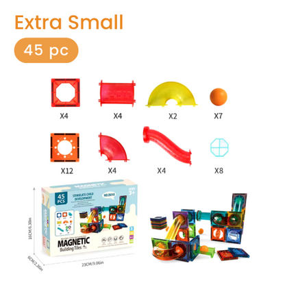 Magnetic Tiles Marble Run Set –  A Build-It-Yourself Ball Run for Kids Extra Small