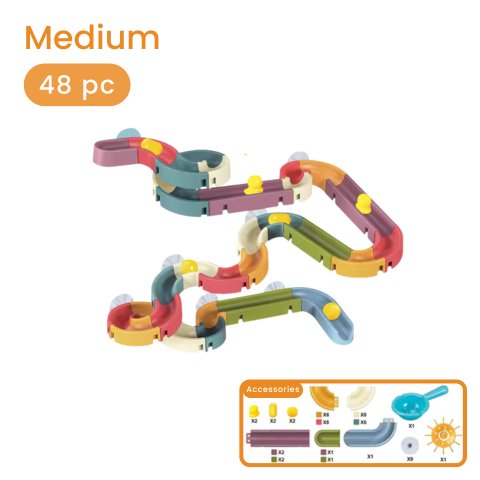 Bath Marble Run Set: Multi-Surface Bath Toy for Kids Medium