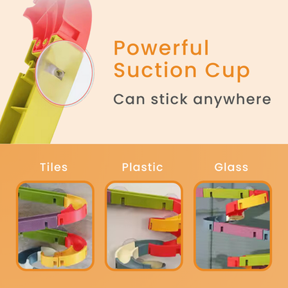 Bath Marble Run Set: Multi-Surface Bath Toy for Kids Suction