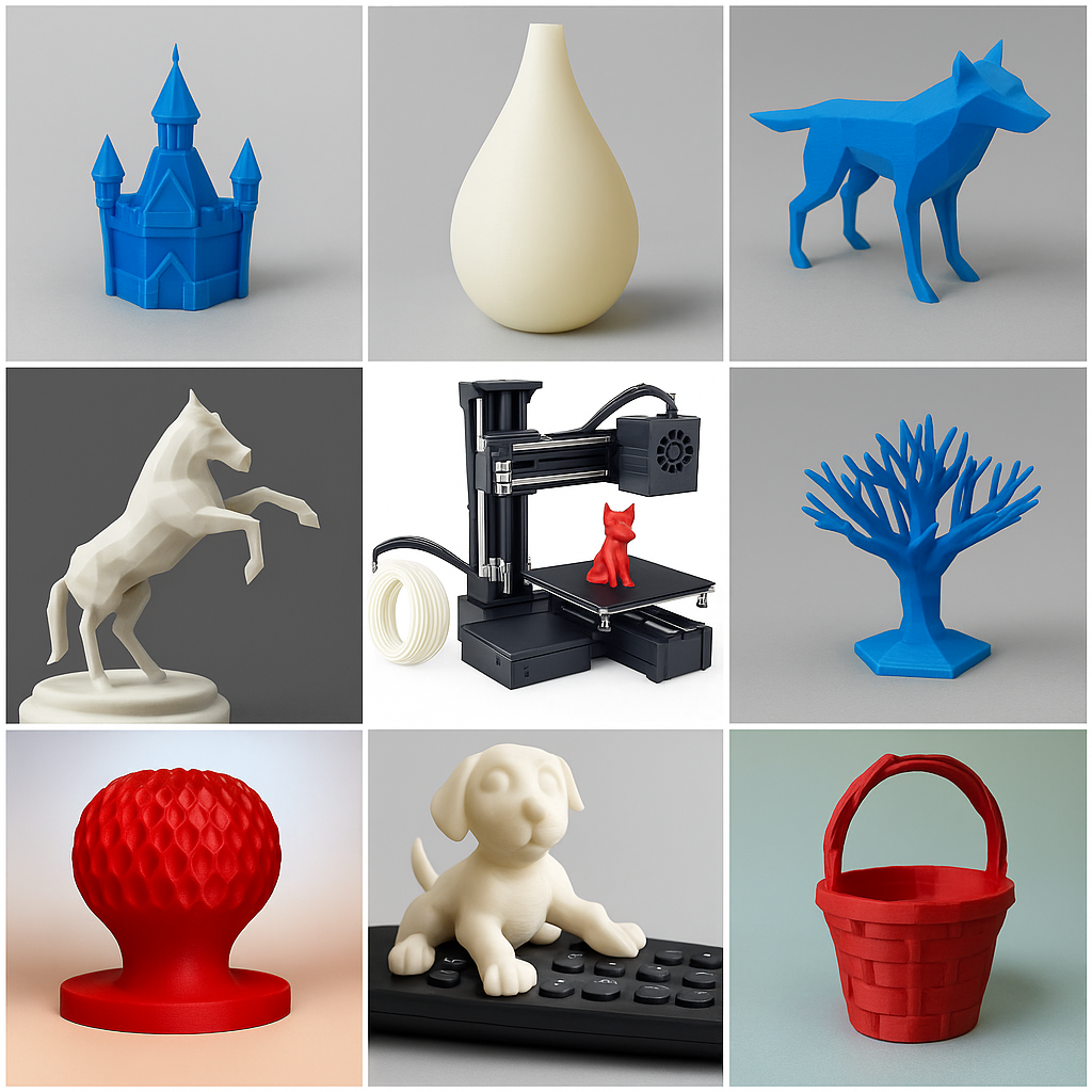 Mini 3D Printer for Kids – STEM 3D Printing Toy with Filament Included Prints