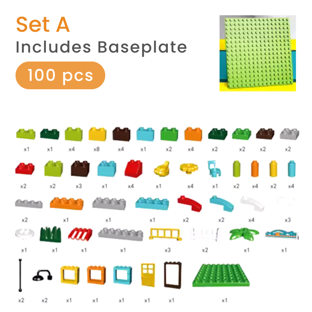 Marble Run Toy Set for Kids - Duplo-Compatible Blocks - Best STEM Toys A Baseplate