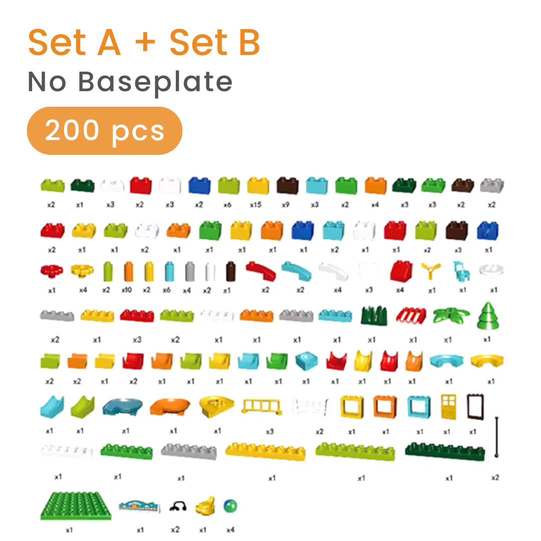 Marble Run Toy Set for Kids - Duplo-Compatible Blocks - Best STEM Toys AB