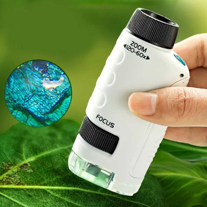 Mini Microscope for Kids – Portable Pocket Microscope for STEM Learning Leaf