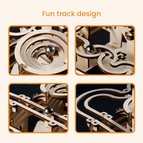 DIY Wooden Marble Run Set - Build Your Own Manual Crank Ball Run Model Fun Track Design