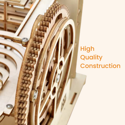 DIY Wooden Marble Run Set - Build Your Own Manual Crank Ball Run Model High Quality Construction