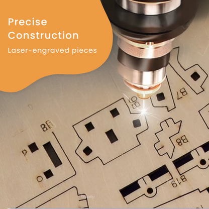 Large DIY Wooden Marble Run Set - Build Your Own Manual Crank Ball Run Laser Engraved